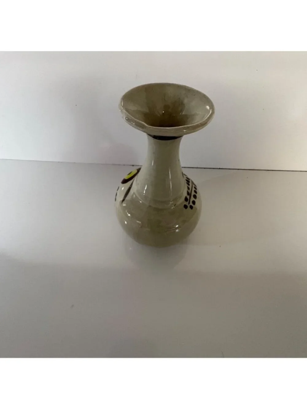 Vintage Tonala Pottery Bud Vase Mexican Folk Art Bird Decor Signed